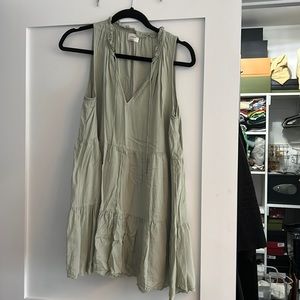 Wilfred sage tiered dress with tie neck size XS (Aritiza)